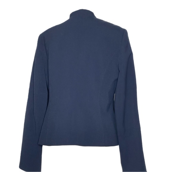 i.e. Womens 10 Navy Blue Zip Up Mock Neck Snap Button Light Jacket - Picture 3 of 5